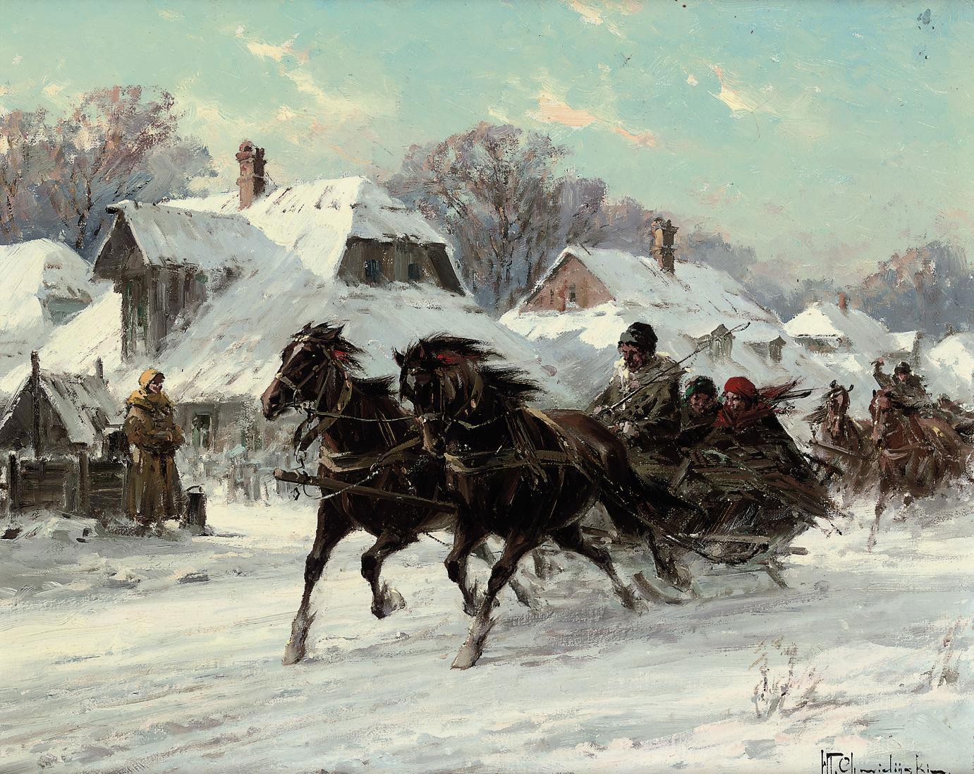 Wadislaw T. Chmielinski - Running Troikas through a village