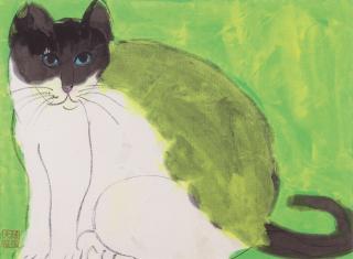 Walasse Ting - A GREEN CAT