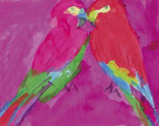 Walasse Ting - A Pair Of Parrots