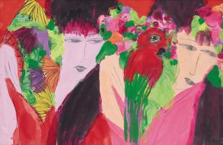 Walasse Ting - Beauty And Parrot