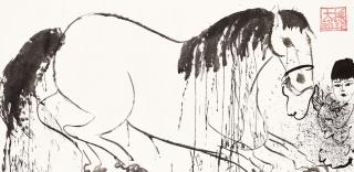 Walasse Ting - Horse and Attendant