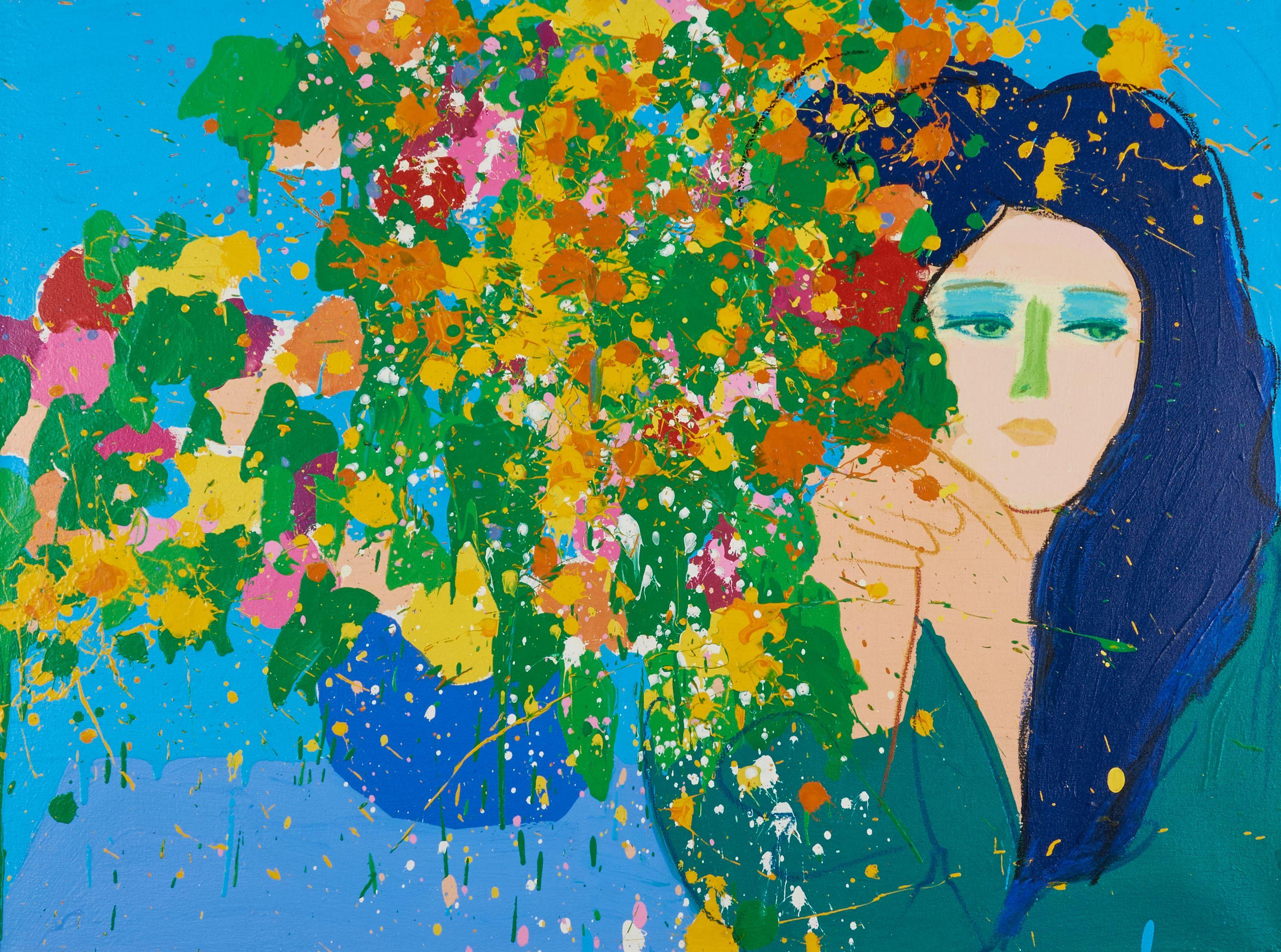 Walasse Ting - I Think of You 30 x 40 in. (76.2 x 101.6 cm) framed 34 1/4 x 44 1/4 x 1 in.