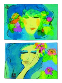 Walasse Ting - (I) Untitled (Ii) Untitled