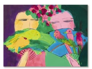 Walasse Ting - Ladies With Fans