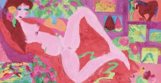 Walasse Ting - Lady In Pink