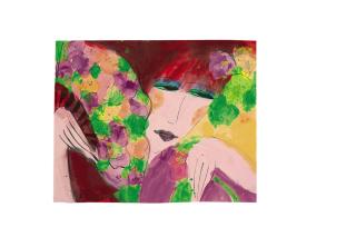 Walasse Ting - Lady With A Fan