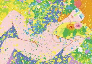 Walasse Ting - Lady With A Handfan