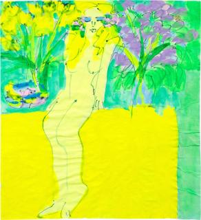 Walasse Ting - Seated Nude