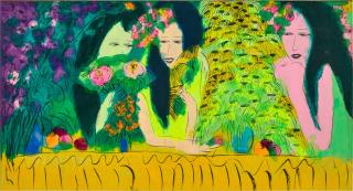 Walasse Ting - Three Beauties