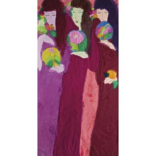 Walasse Ting - Three Geishas