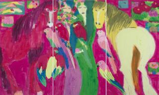 Walasse Ting - Triptyque (Chevaux)