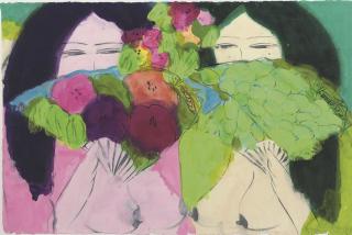 Walasse Ting - Two geishas