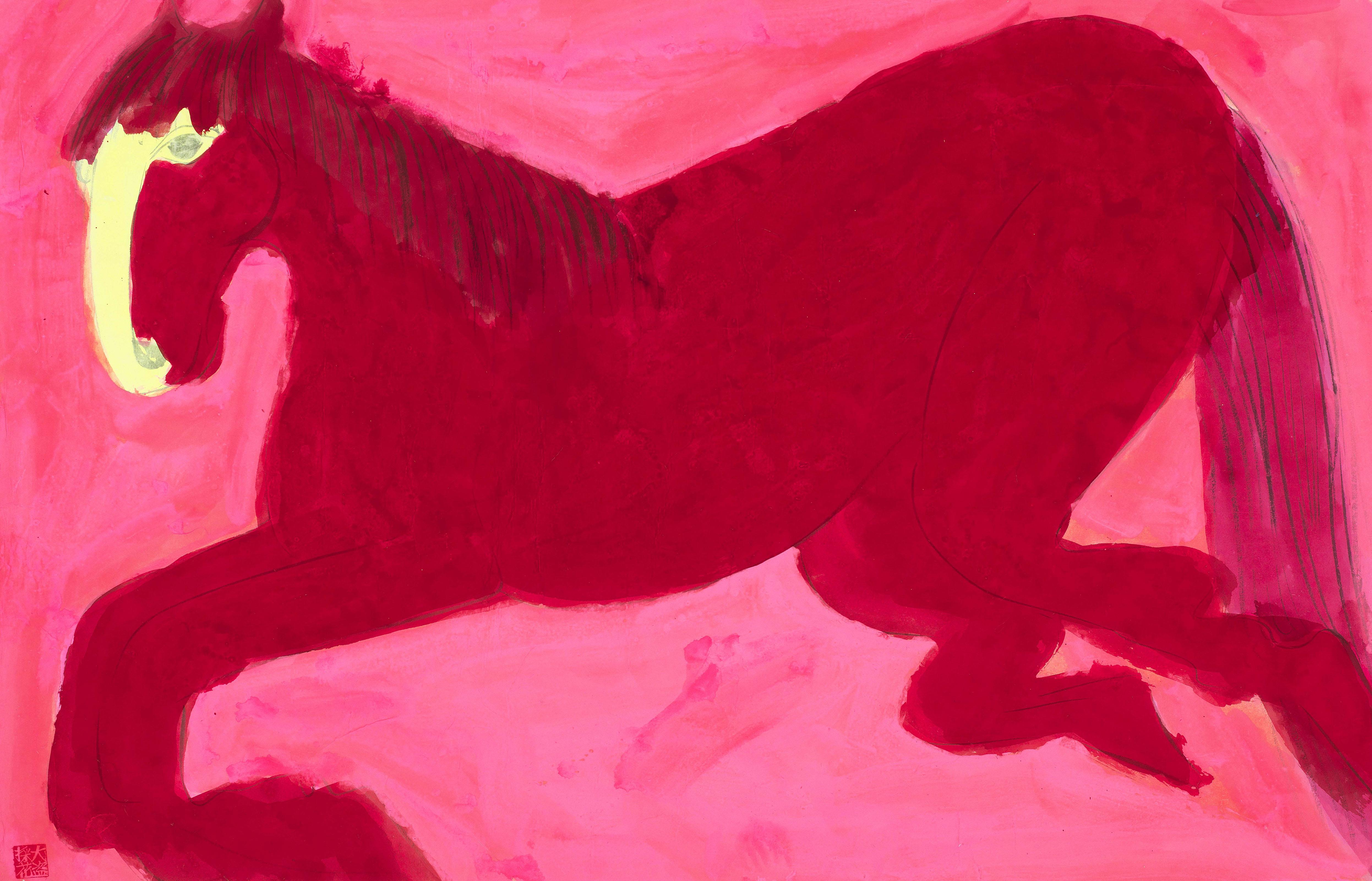 Walasse Ting - Untitled (Red Horse)