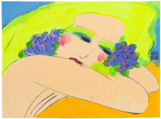 Walasse Ting - Untitled (Woman with Yellow Hair)