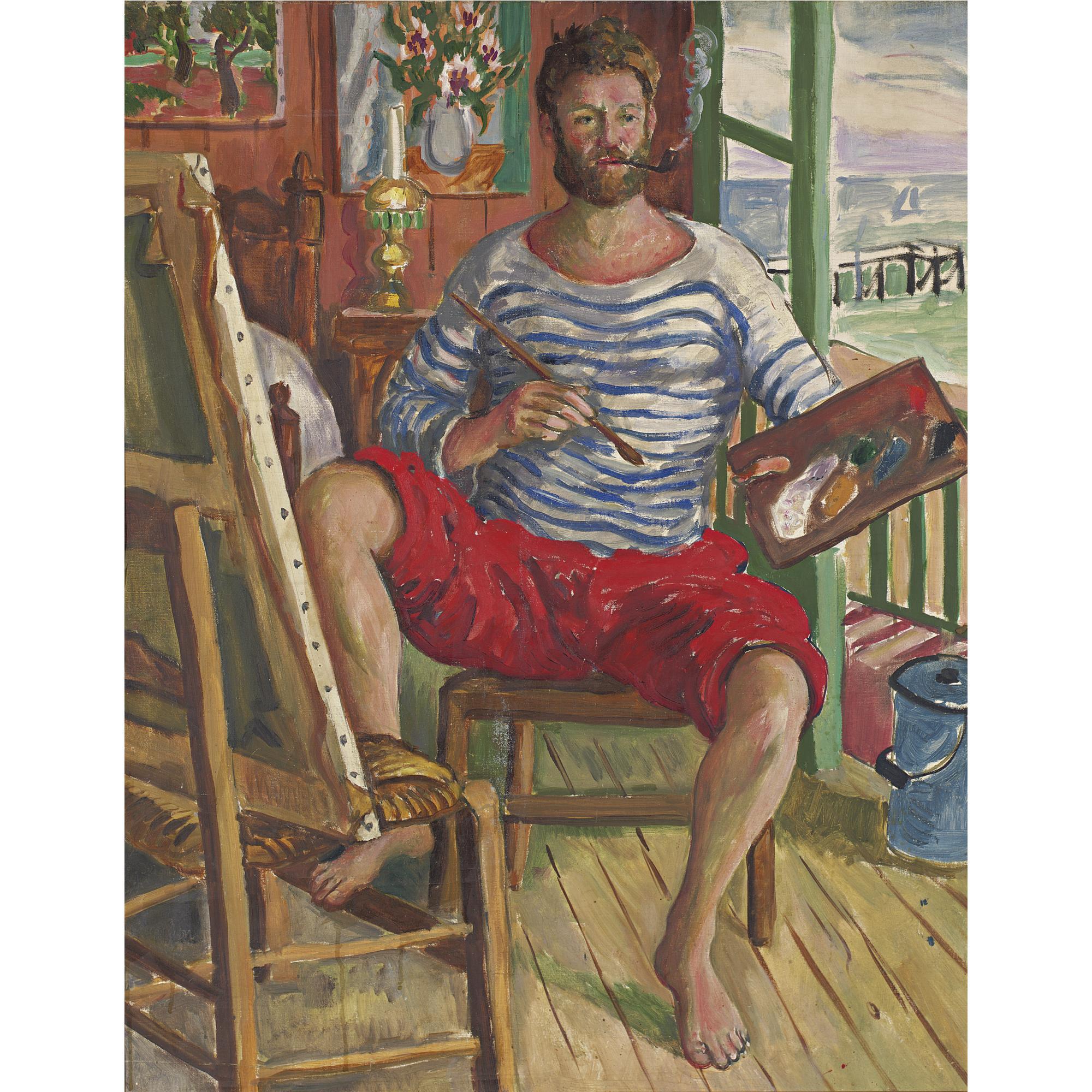 Waldo Peirce - Self-Portrait Of The Artist At Work