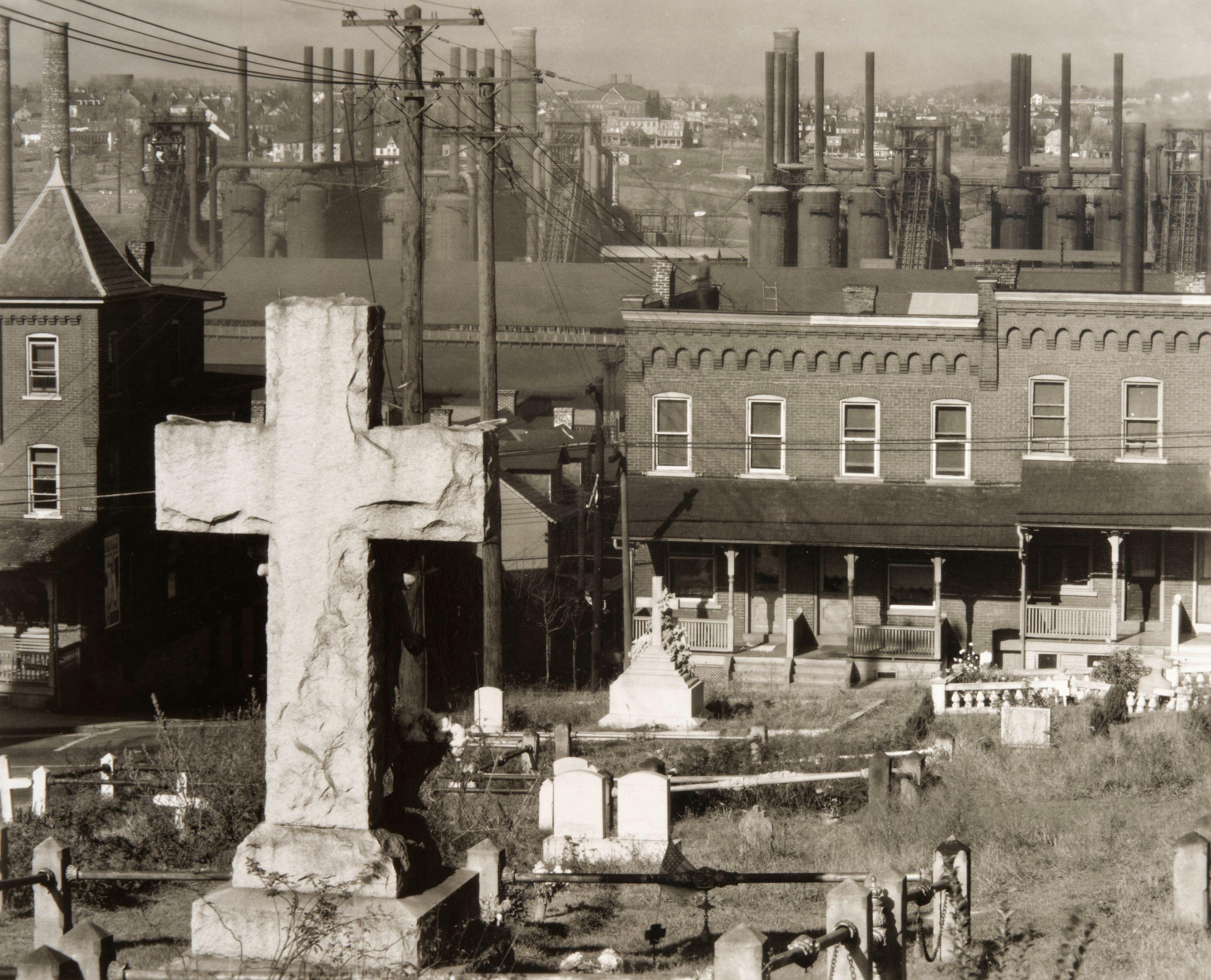 Walker Evans - Graveyard, Houses, and Steel Mill, Bethlehem, Pennsylvania