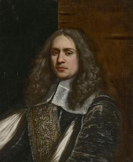 Wallerant Vaillant - Portrait of a man, bust-length, in a gilt-thread black doublet and lace collar