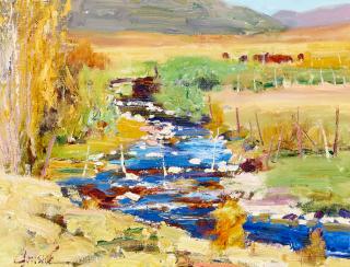 Walt Gonske - Chacan, New Mexico 14 x 18 in. framed 18 1/2 x 22 1/2 in.