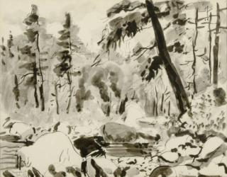 Walt Kuhn - Brook in a Canyon