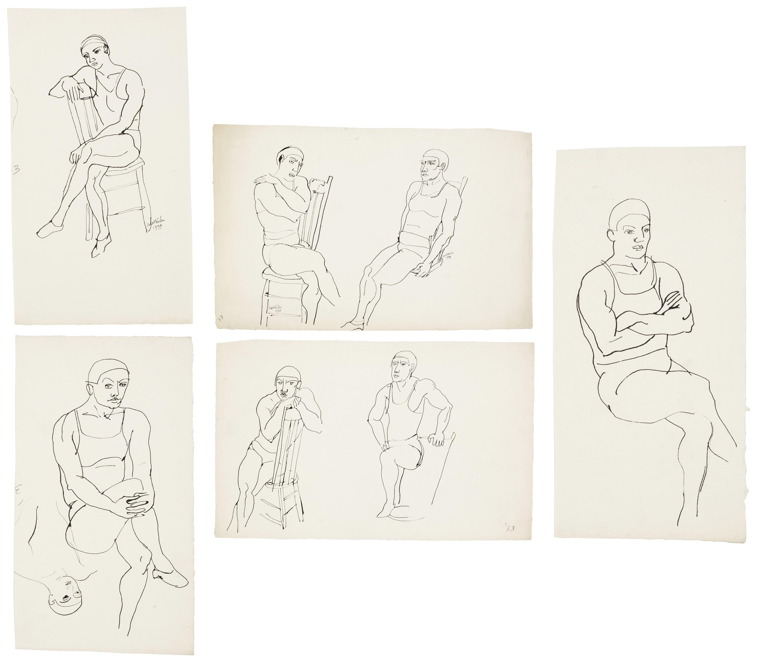 Walt Kuhn - Male figures (five works)
