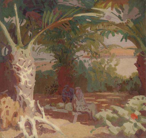 Walter Bayes, R.W.S. - Palm Grove, North Africa