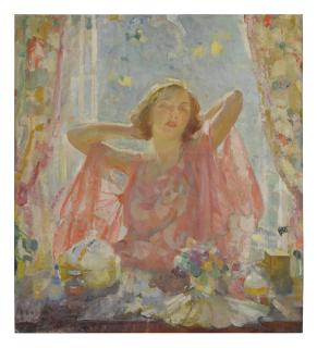 Walter Biggs - Portrait Of Mildred Biggs In Window