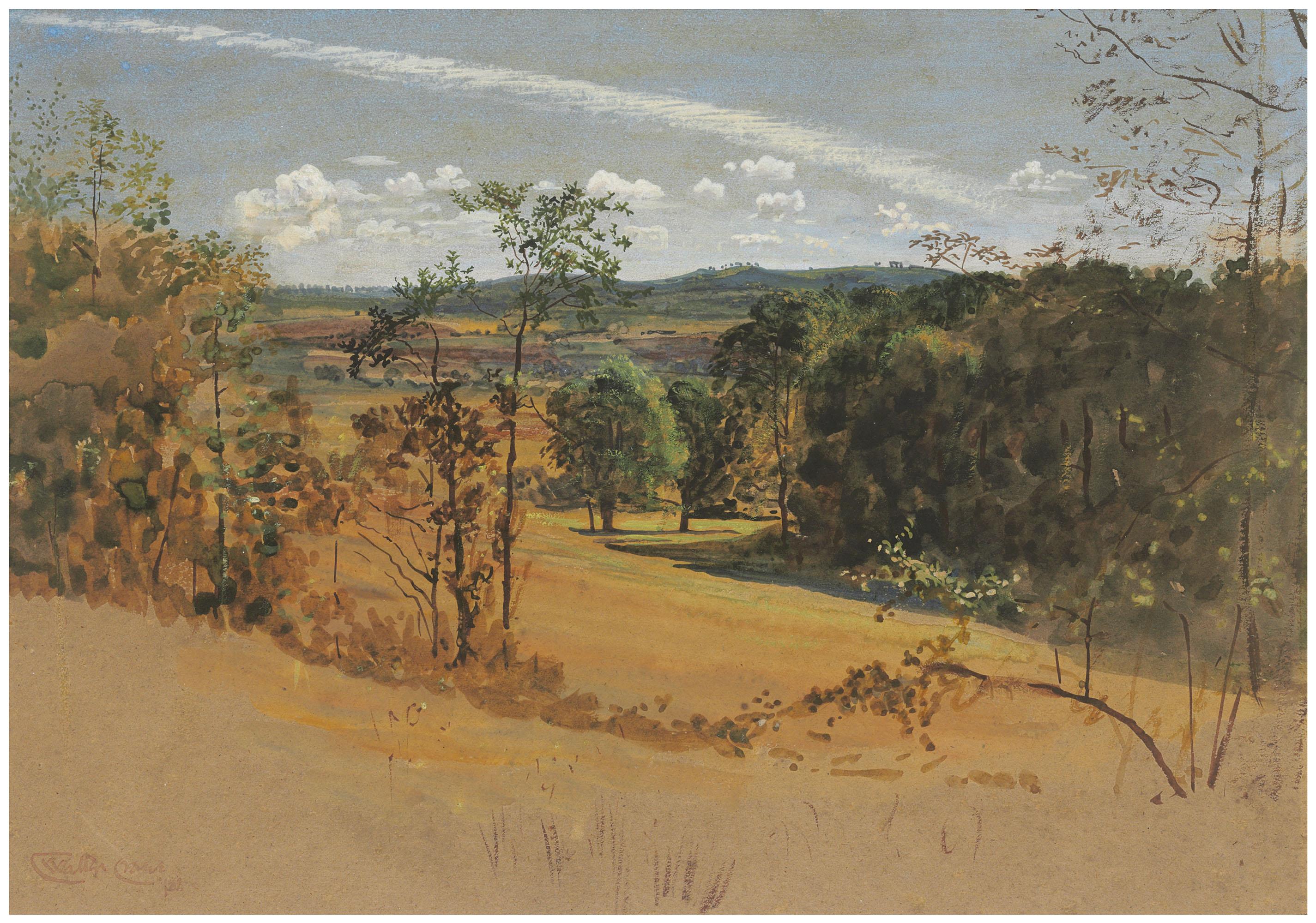 Walter Crane, R.W.S. - Landscape near Tunbridge Wells, Kent