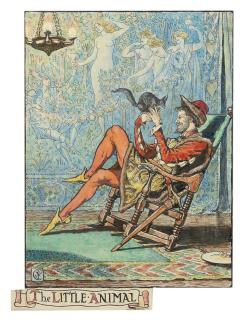 Walter Crane, R.W.S. - One illustration for Arthur Kelly\'s The Rosebud and Other Tales - \'The Little Animal\'