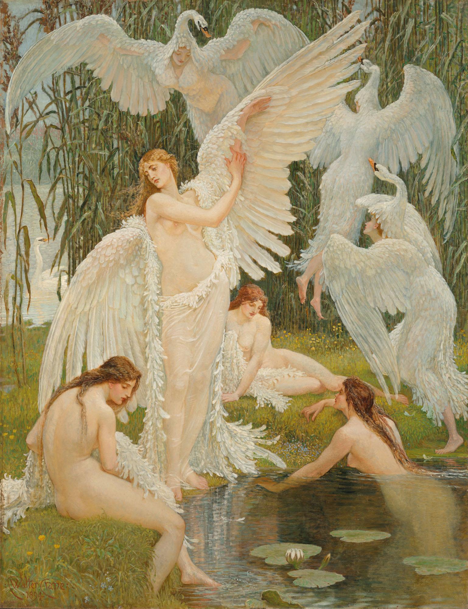 Walter Crane, R.W.S. - The Swan Maidens