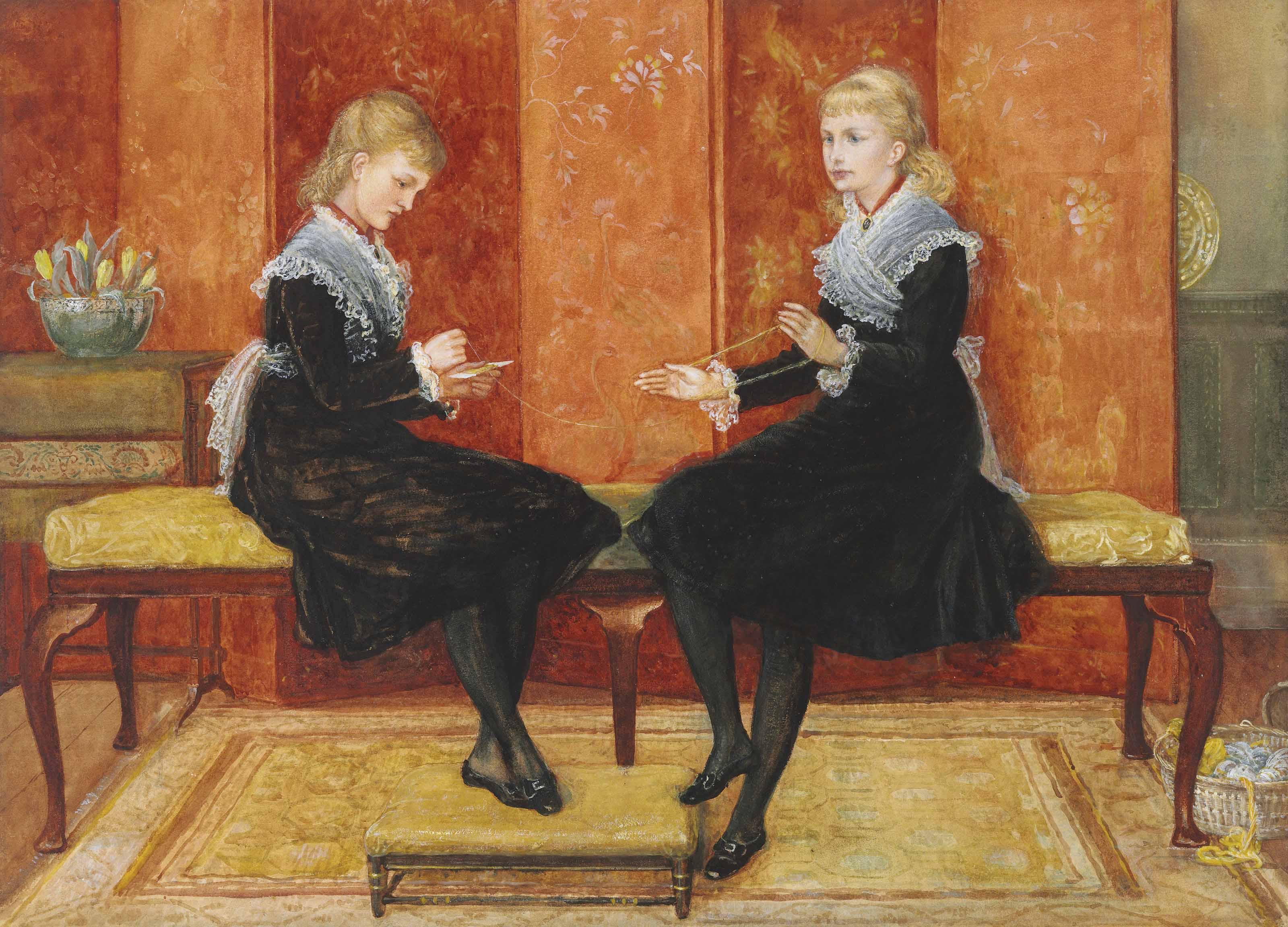 Walter Crane, R.W.S. - Violet and Lily, the daughters of Edmund Routledge