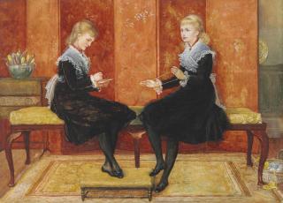 Walter Crane, R.W.S. - Violet and Lily, the daughters of Edmund Routledge