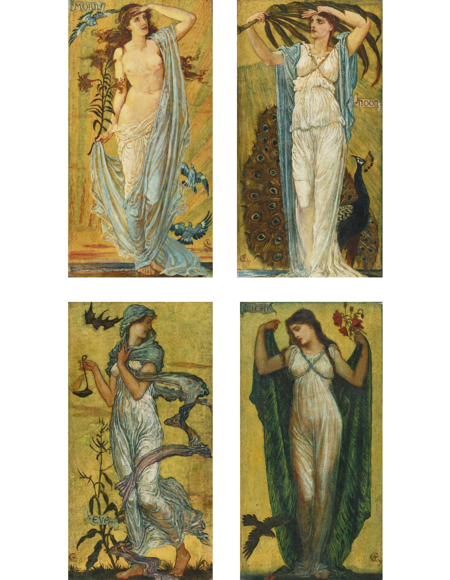 Walter Crane - British Morn; Noon; Eve: Night