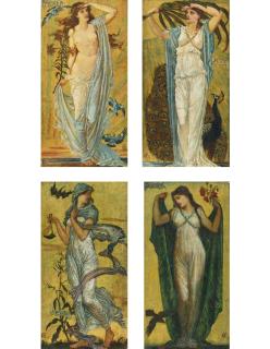 Walter Crane - British Morn; Noon; Eve: Night