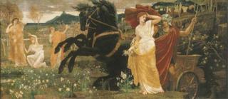 Walter Crane - The Fate of Persephone that fair field Of Enna, where Proserpine, gathering flowers, Herself a fairer flower, by gloomy Dis Was gathered. (Paradise Lost, Book IV, lines 268-71)