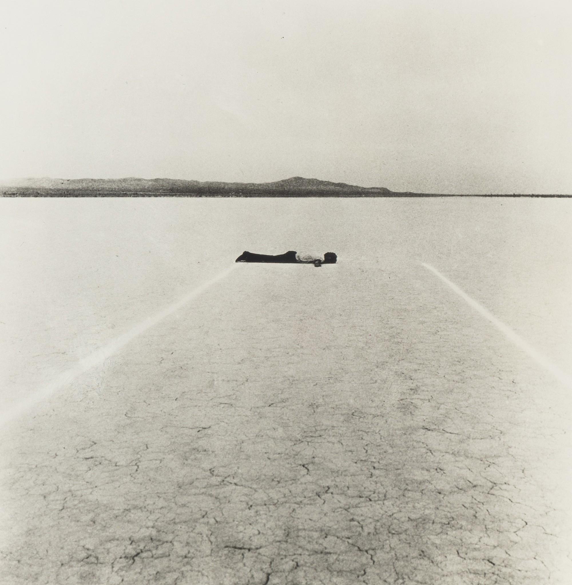 Walter De Maria - Two Parallel Lines, 12 Ft apart in chalk, Nevada