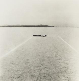 Walter De Maria - Two Parallel Lines, 12 Ft apart in chalk, Nevada