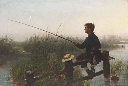 Walter Dendy Sadler, R.B.A. - Fishing at twilight