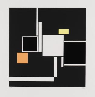 Walter Dexel - 2 Blätter: Quadrate 1925. Scheibe senkrecht halbgeteilt