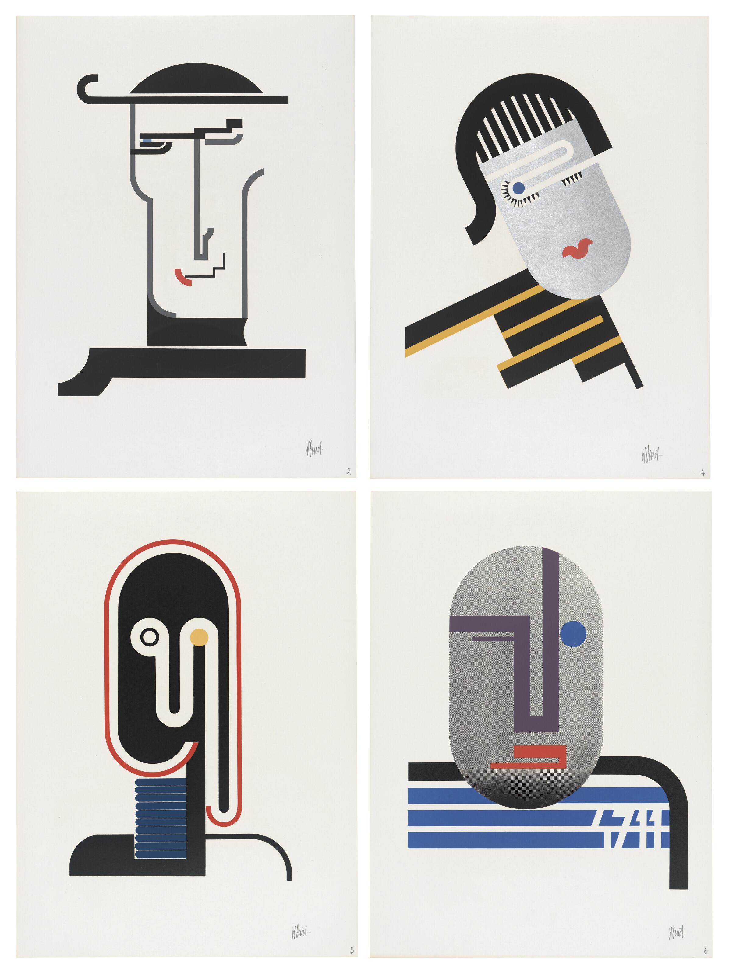 Walter Dexel - Mappe 2 - Köpfe: 6 Seriegraphien 1930-1933