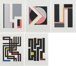 Walter Dexel - Walter Dexel, 1965-1970, fünf Serigrafien und 1 Prägedruck.