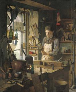Walter Dexter - The carpenter\'s workshop