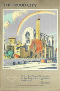 Walter Ernest Spradbery - London Underground, Tower Of London; St. Clement Danes; St. Thomas\'S Hospital And Houses Of Parliament; Temple Church