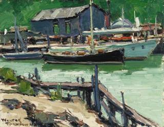 Walter Farndon - Boats along the Dock