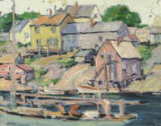 Walter Farndon - Pink Houses and House by the Water; two double sided works