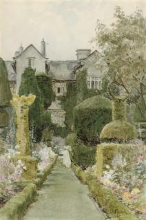 Walter Frederick Roofe Tyndale, R.I. - In the garden at Levens Hall