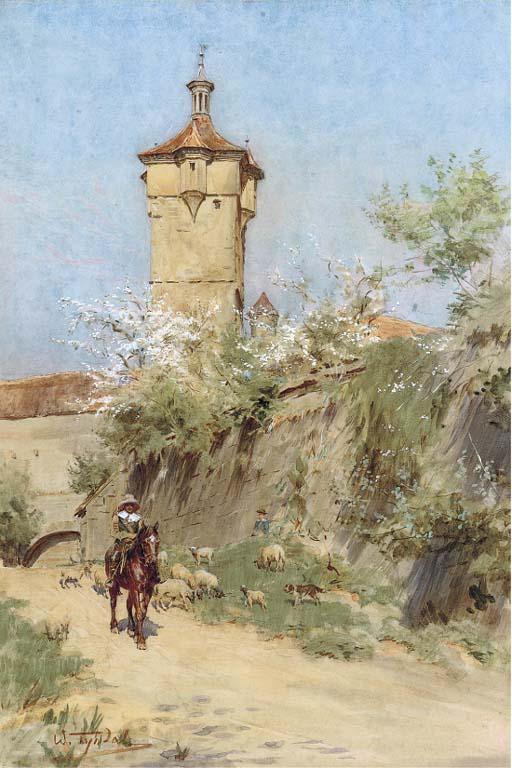 Walter Frederick Roofe Tyndale, R.I. - The Klingen Thor, Rothenburg