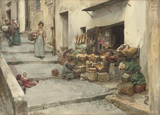 Walter Frederick Roofe Tyndale, R.I. - The vegetable stall on Via Mont