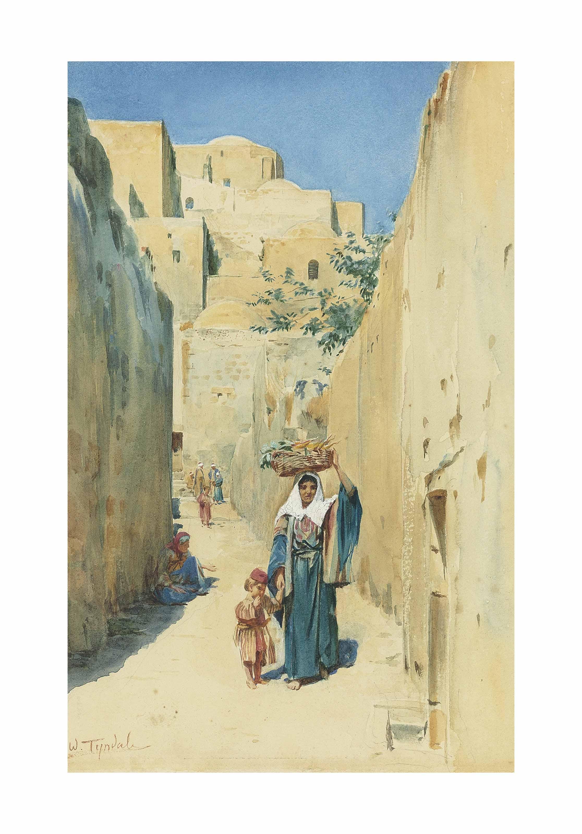 Walter Frederick Roofe Tyndale - A sunlit street in Jerusalem