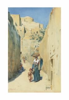 Walter Frederick Roofe Tyndale - A sunlit street in Jerusalem