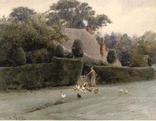 Walter Frederick Roofe Tyndale - Feeding The Chickens